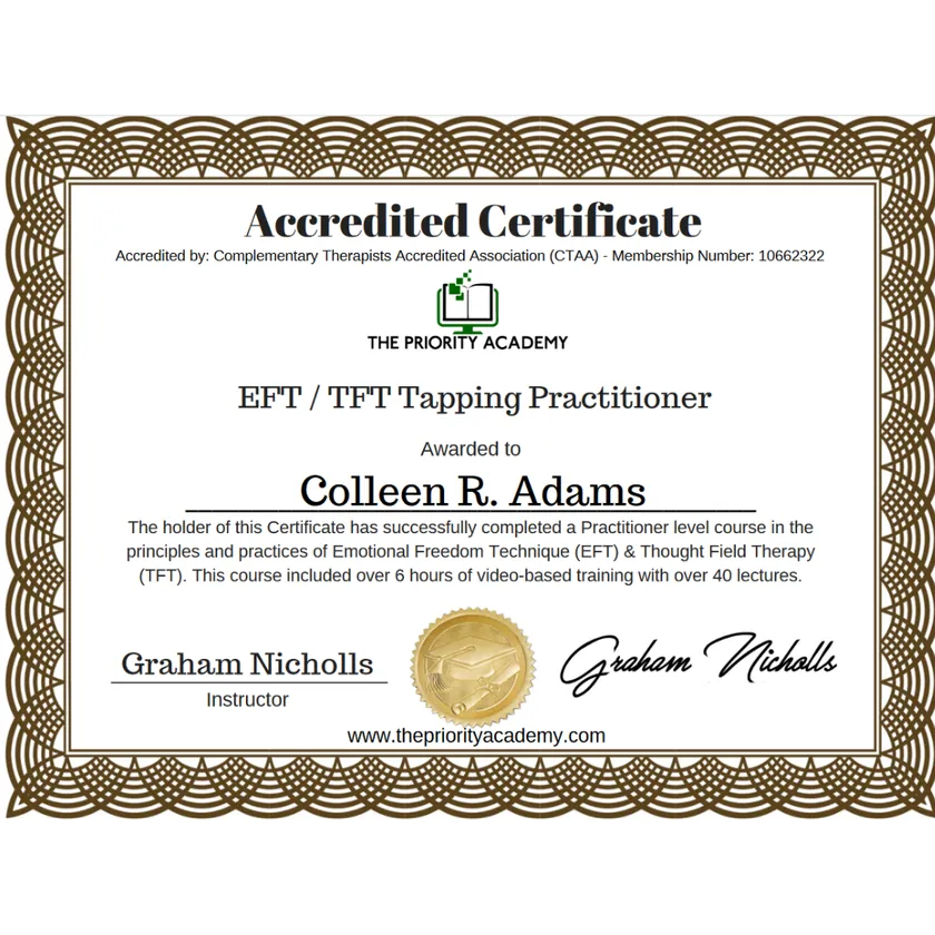 Accredited Certificate — EFT/TFT Tapping Practitioner